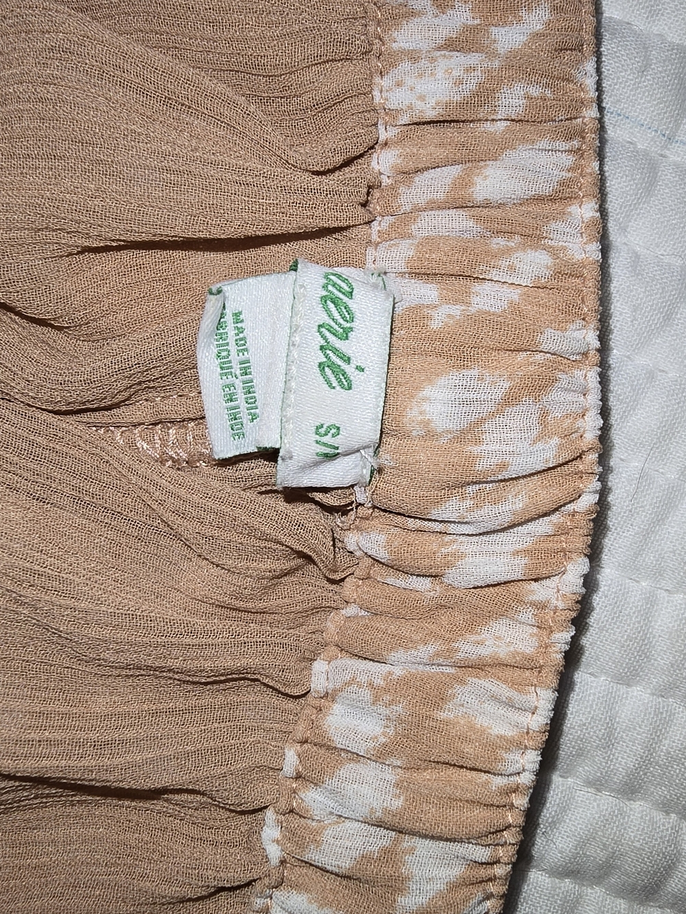aerie Peach and White Tie-Dye Maxi Skirt